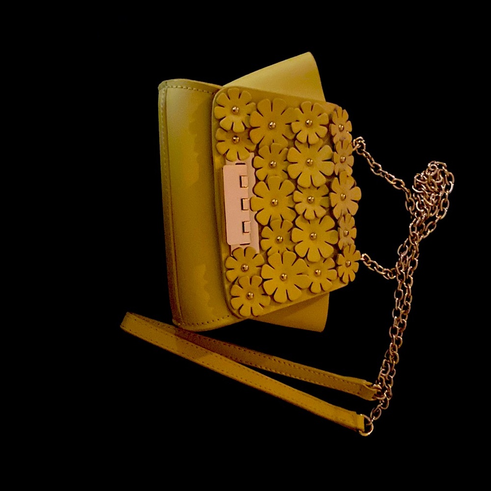 Zac Posen mini bag with chain and beautiful leather flowers.  Never used.